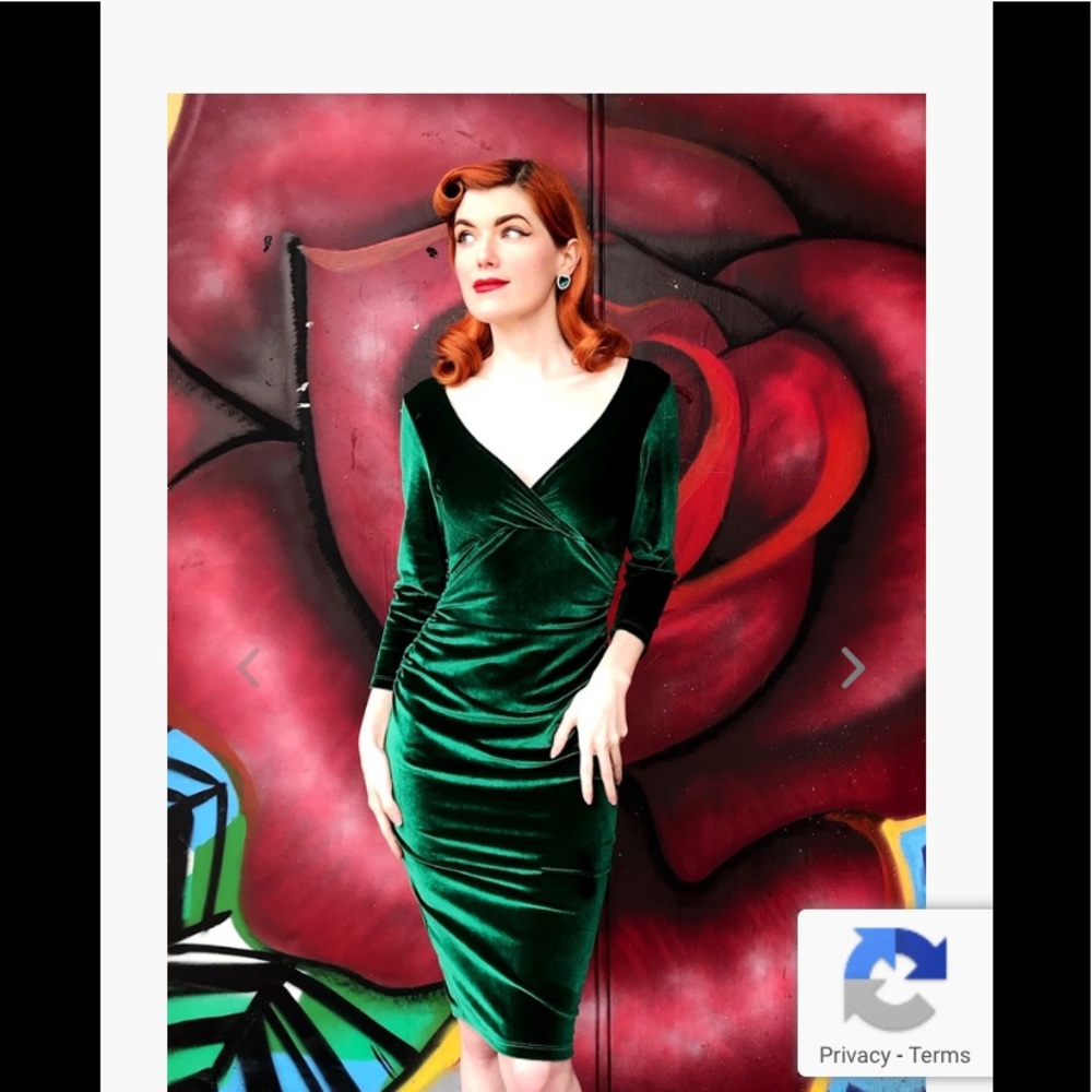 Bettie Page Va Va Voom velvet wiggle dress.